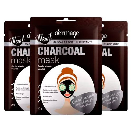 Kit 3 Máscara Facial Purificante Dermage 10g