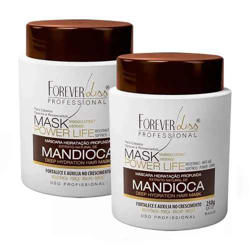 Kit 2 Mascaras Hidratante Crescimento Mandioca 950g - Forever Liss