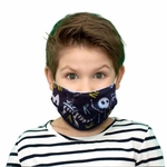 Kit 3 máscaras proteção infantil tecido lavável reutilizável estampa dinossauro P&B