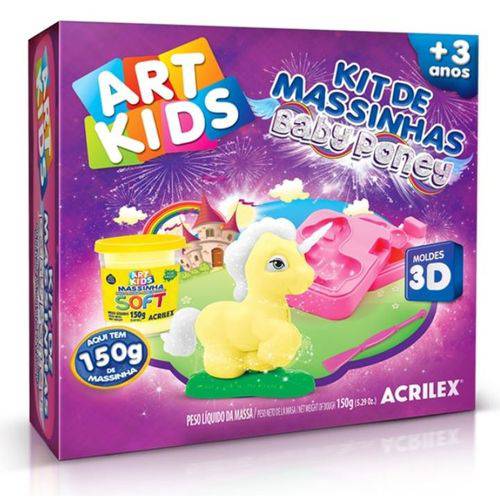 Kit Massinha Baby Poney Amarelo 150G Art Kids - Acrilex