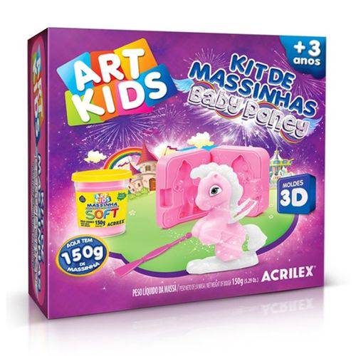 Kit Massinha Baby Poney Rosa 150G Art Kids - Acrilex