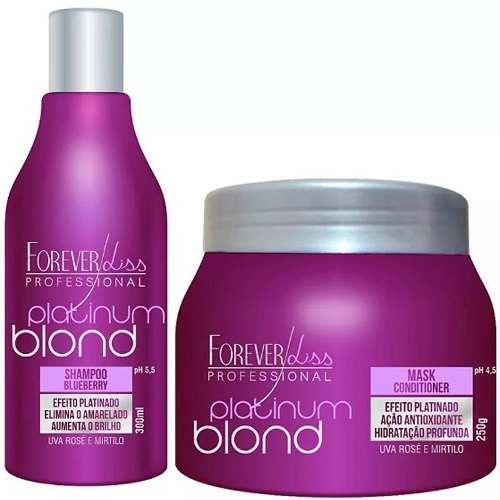 Kit Matizador Platinum Blond Shampoo + Mascara 250g - Forever Liss