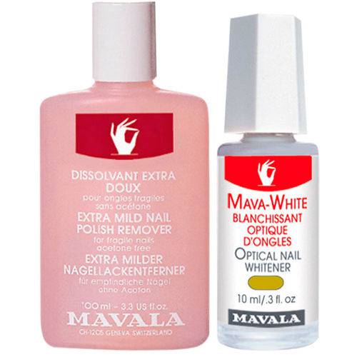 Kit Mavala Mava White & Pink Nail Polish - Clareador 10ml + Removedor 100ml