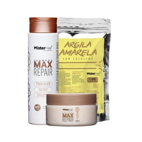 Kit Max Repair (shampoo E Máscara) Com Argila Amarela - Mister Hair