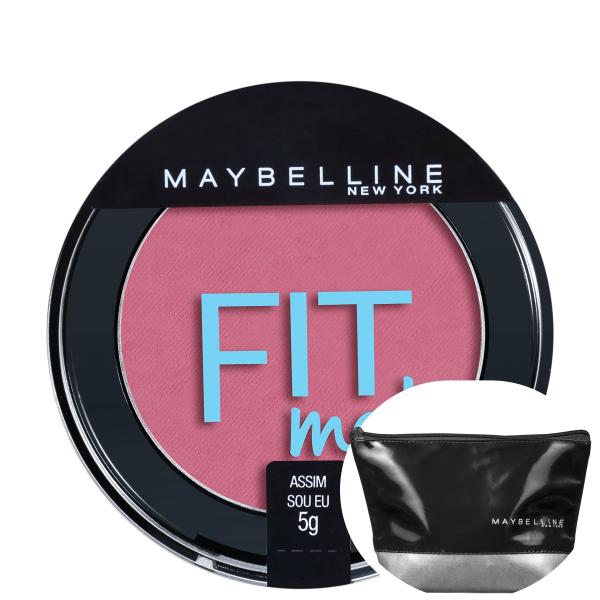 Kit Maybelline Fit Me! 05 Assim Sou eu - Blush Cintilante 5g+maybelline Vinyl-nécessaire