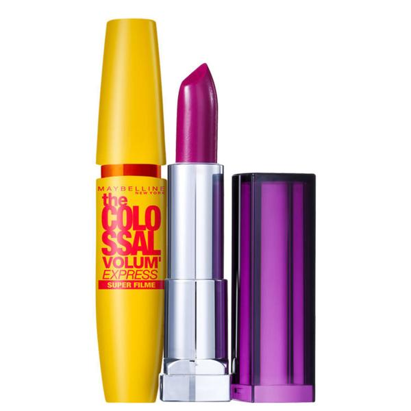 Kit Maybelline The Colossal Lips And Eyes Roxo Provocante (2 Produtos)