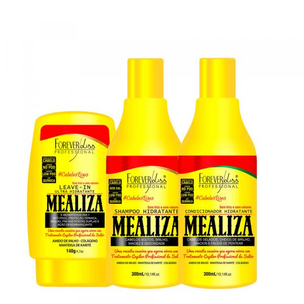 Kit MeAliza Forever Liss Maizena Shampoo, Condicionador 300ml e Leave-in Ultra-Hidratante 140g