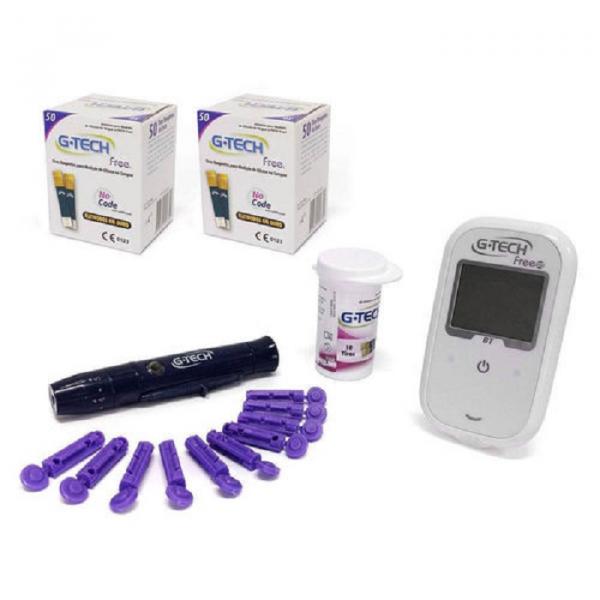 Kit Medidor de Glicose Free Smart + 50 Tiras G-tech