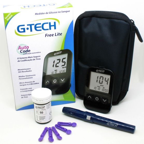 Kit Medidor de Glicose G-TECH Free Lite C/ 10 Tiras
