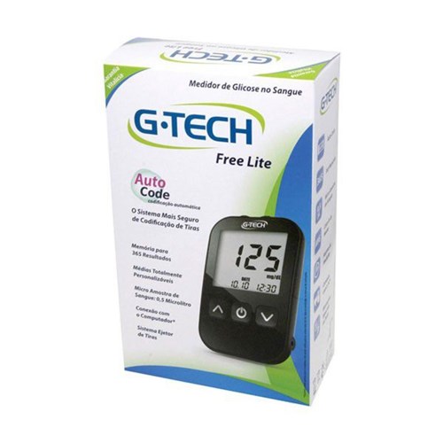 Kit Medidor de Glicose G-Tech Free Lite C/ 10 Tiras