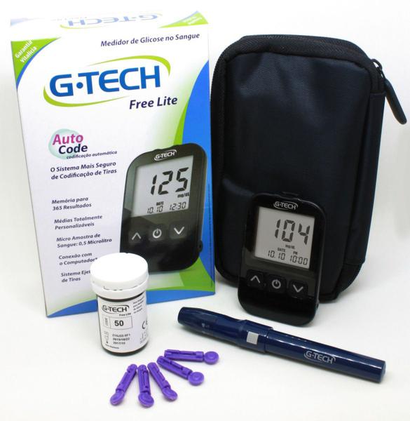 Kit Medidor de Glicose G-Tech FREE LITE Completo
