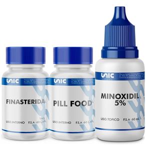 Kit Minoxidil 5% + Finasterida 60Caps + Pill Food 60Caps Unicpharma