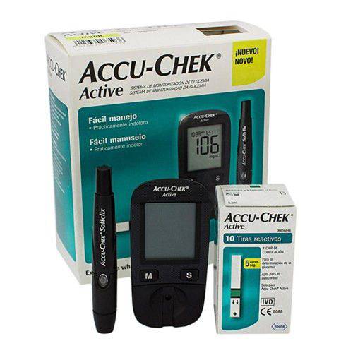 Kit Monitor de Glicemia Accu-Chek Active Completo