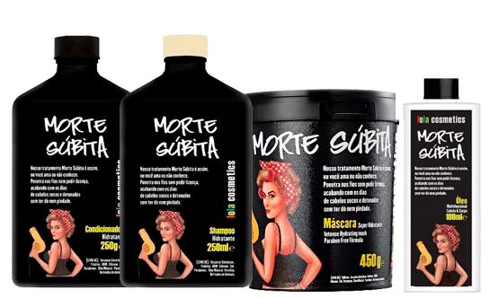 Kit Morte Súbita Lola Cosmetics Máscara 450g, Óleo 100ml, Shampoo 250ml e Condicionador 250g