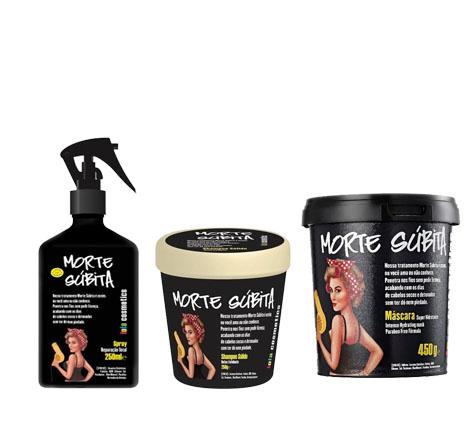 Kit Morte Súbita Lola Cosmetics Shampoo 250g, Máscara 450g e Spray Reparação Total 250ml