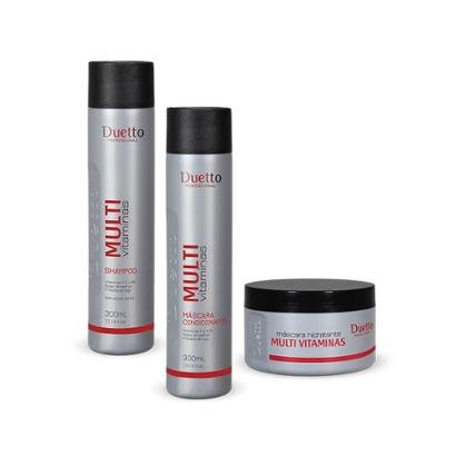 Kit Multi Vitaminas Duetto 1 Shampoo 300ml +1 Condicionador 300ml+1 Máscara 280g