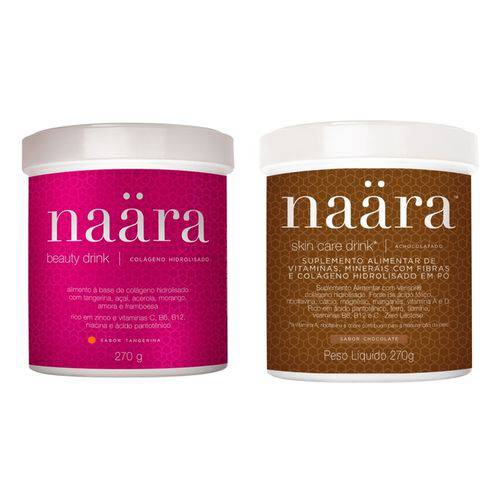 Kit Naara Tangerina 270g + Naara Chocolate 270g a Combinação Perfeita para Pele Cabelo e Unhas da Jeunesse