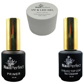 Kit Nail Perfect Gel Led Uv Top Coat Primer Acid