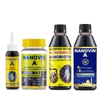 Kit Nanovin A Oleo de Ricino com Argan + Trio Cavalo de Ouro Shampoo Tonico e Nanovin Hair 60 Unidades.