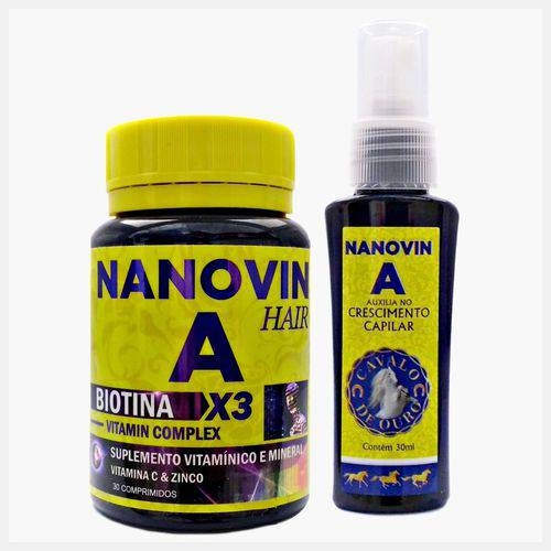 Kit Nanovin Hair Capsula e 1 Tonico Cavalo de Ouro 30ml - Nanovin Cosméticos