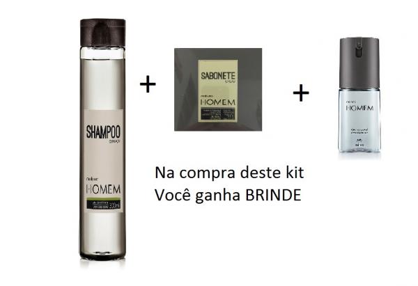 Kit Natura Homem Shampoo Cupuaçu 300ml+1 Sabonete em Barra 90g+desodorante Spray 100ml da Natura