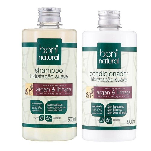 Kit Natural com Shampoo e Condicionador Hidratação Suave Argan e Linha...