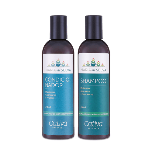 Kit Natural Shampoo e Condicionador Maria da Selva para Cabelos Ressecados - Cativa Natureza