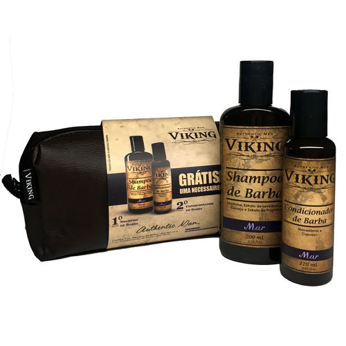 Kit Necessaire Shampoo e Condicionador de Barba Mar Viking
