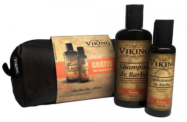 Kit Necessaire Shampoo e Condicionador de Barba Terra Viking
