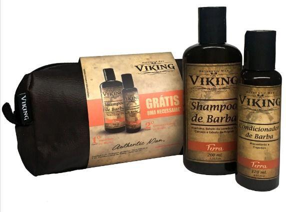 Kit Necessaire - Shampoo e Condicionador de Barba - Terra - Viking