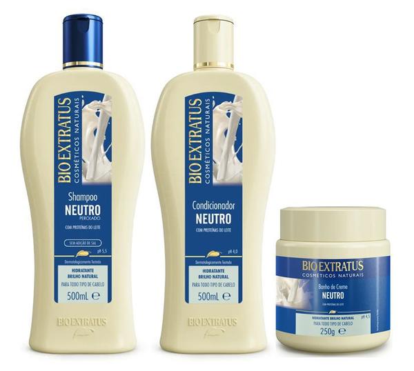 Kit Neutro Shampoo + Condicionador 500ml + Máscara 250 - Bio Extratus