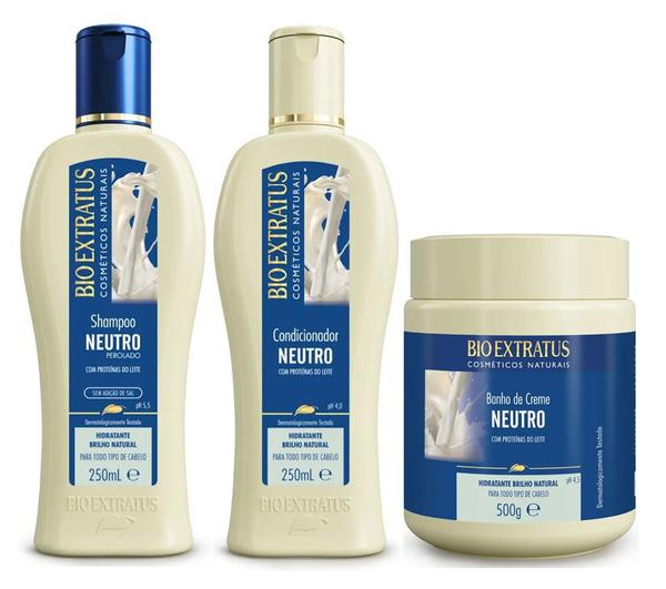 Kit Neutro Shampoo + Condicionador 250ml + Máscara 500g - Bio Extratus