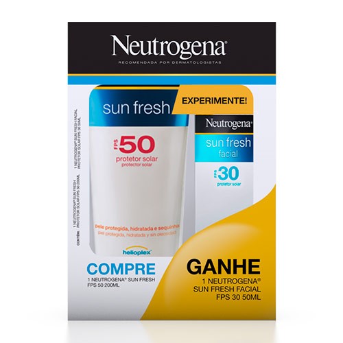 Kit Neutrogena Sun Fresh Protetor Solar Corporal FPS 50 200ml + Protetor Facial FPS 30 50ml