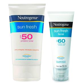 Kit Neutrogena Sun Fresh Protetor Solar FPS 50 200ml + Protetor Facial FPS 60 50ml
