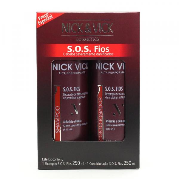 Kit Nick Vick Alta Performance SOS Fios Shampoo + Condicionador 250ml Cada - Nickvick