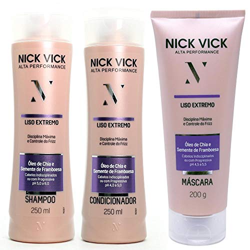 Kit Nick Vick Liso Extremo Shampoo Condicionador e Máscara