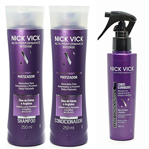 Kit NICK VICK Matizador Shampoo Cond e Leite Condicionante