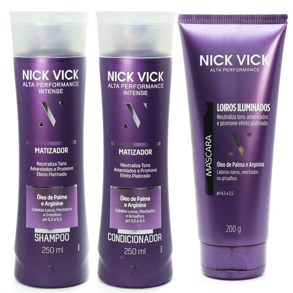 Kit NICK VICK Matizador Shampoo Condicionador e Máscara - Nickvick
