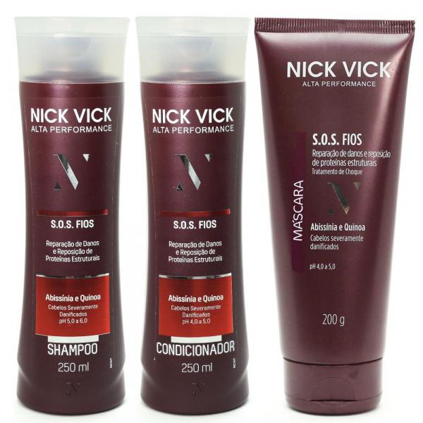 Kit NICK VICK SOS Shampoo Condicionador e Máscara - Nick Vick