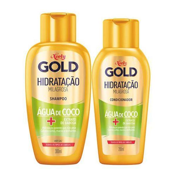 Kit Niely Gold Água de Coco Shampoo 300ml + Condicionador 200ml