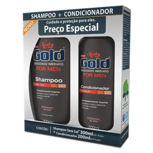 Kit Niely Gold For Men Shampoo 300ml + Condicionador 200ml