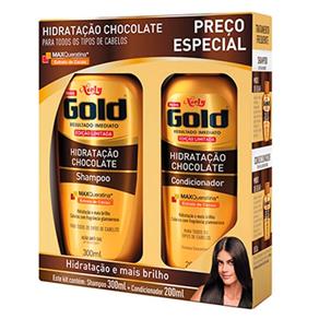 Kit Niely Gold Hidratação Chocolate Shampoo 300ml + Condicionador 200ml