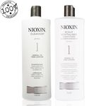 Kit Nioxin Sistema 1 Cleanser Shampoo 1000ml + Scalp Revitalizer 1000ml (2 Produtos)
