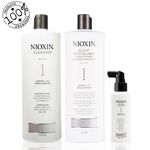Kit Nioxin Sistema 1 Cleanser Shampoo 1000ml + Scalp Revitalizer 1000ml + Scalp Tratament 100ml (3 Produtos)
