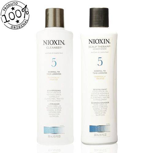 Kit Nioxin Sistema 5 Cleanser Shampoo 300ml + Scalp Revitalizer 300ml (2 Produtos)