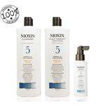 Kit Nioxin Sistema 5 Cleanser Shampoo 1000ml + Scalp Revitalizer 1000ml + Scalp Tratament 100ml (3 Produtos)