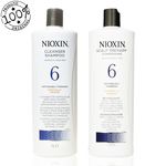 Kit Nioxin Sistema 6 Cleanser Shampoo 1000ml + Scalp Revitalizer 1000ml (2 Produtos)