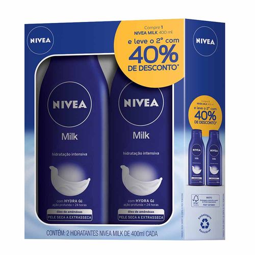 Kit Nivea 2 Hidratante Milk Pele Seca e Extraseca 400ml