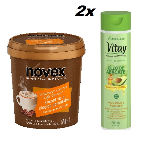 Kit Novex Minuto de Limpeza e Hidratação- Shampoo e Mascara - Embelleze