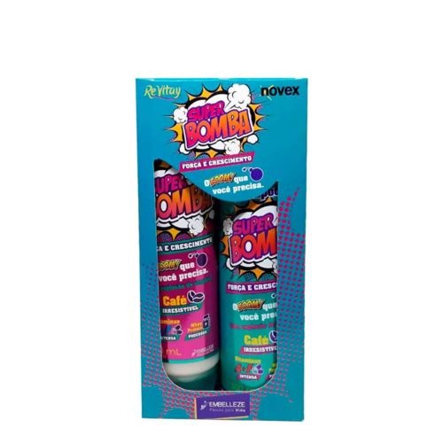 Kit Novex Shampoo + Condicionador Super Bomba 300ml Embelleze
